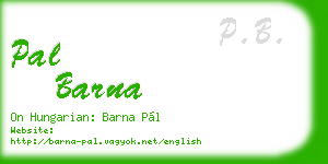 pal barna business card